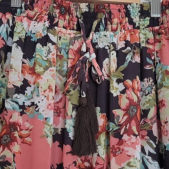 DRESS FORUM Brown and Orange Floral Maxi Skirt Size Small - Picture 2 of 10